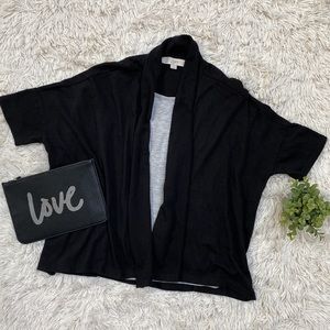 Loft Short Sleeve Open Cardigan 💗 Black